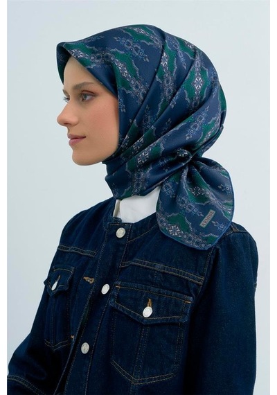 Armine İpek Eşarp 2026 Yaz - 9522-86 Lacivert Twill