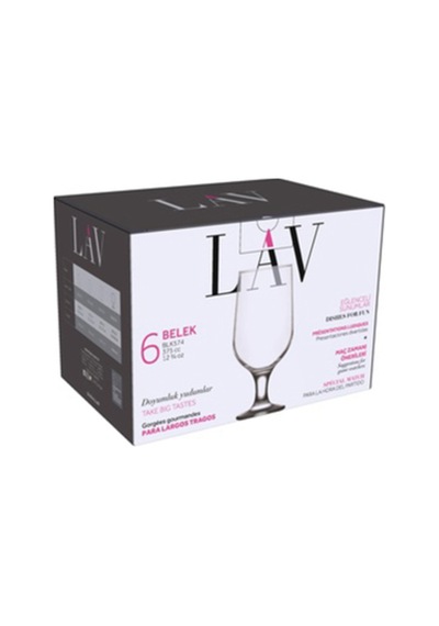 Lav Belek Cam Bira Bardağı 6'lı 375 ml