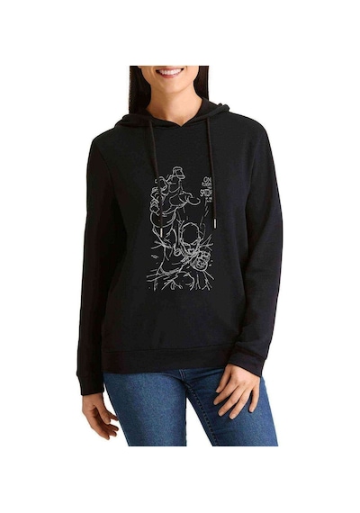 Anime One Punch Man Baskılı Siyah Kadın Kapşonlu Sweashirt (528741822)