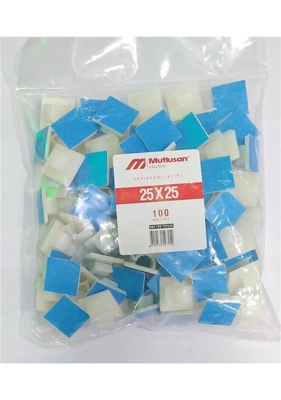 Mutlusan Beyaz 25x25 Yapışkanlı Klips 062129132525