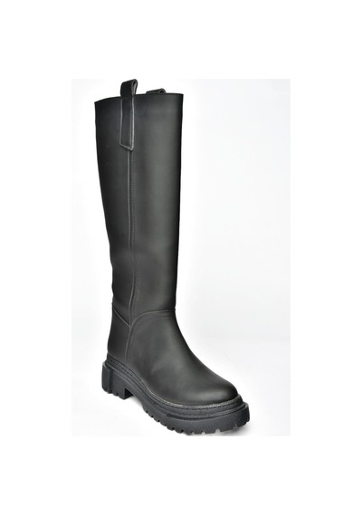 Fox Shoes R973201109 Siyah Kalın Tabanlı Kadın Çizme Siyah