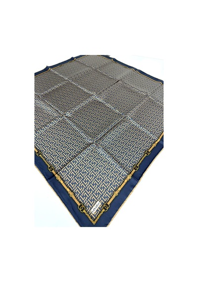 Levidor Twill İpek Eşarp-0943 Lacivert-Gold