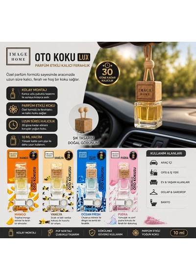 Image Home Lux Oto Kokusu 10 Ml - Mango, Ocean Fresh, Pudra Ve Vanilya- 24'li Paket Diğer