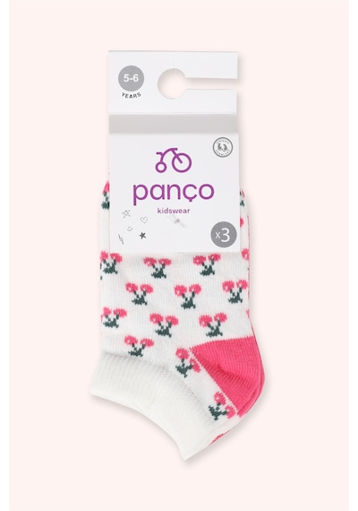 Panço Kız Çocuk 3'lü Patik Çorap Seti Renkli 2512GK11005