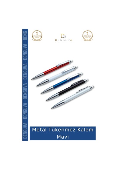 Kalem Kurumsal Logo Baskılı Lazer Kazıma Uyumlu Şık Promosyon Ofis Metal Tükenmez Kalem Mavi