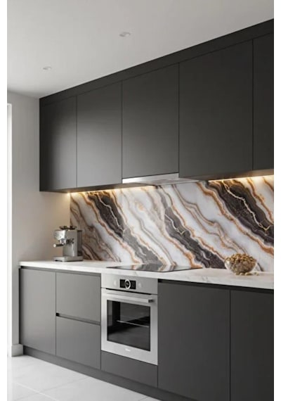 Alternatif Kaplama Uv Pvc Mermer Panel Pure Gold 1 Adet 60x120cm Ev Ofis Otel Duvar Kaplama Paneli Cadet Grey