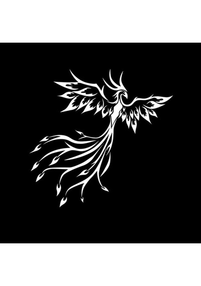 Phoenix Kuş Araba Sticker Yapıştırması 19Cm Beyaz Renk