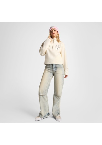 Converse Classic Kadın Yarım Fermuarlı Krem Sweatshirtdüz10027566