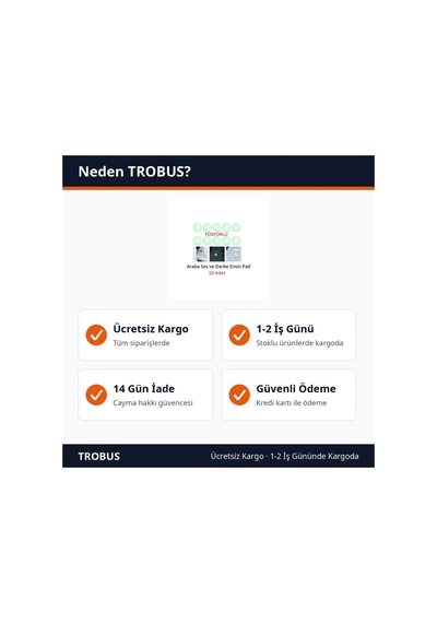 Trobus Oto Kapı Stoper Pedi Darbe Emici Fosforlu Beyaz 10'lu