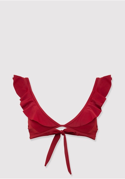 Mavi - Bağcık Detaylı Kırmızı Bikini Üstü 1914054-70456