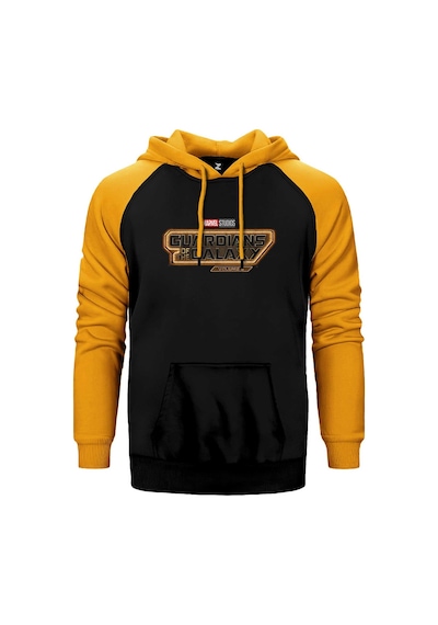 Galaksinin Koruyucuları Volume 3 Logo Sarı Renk Reglan Kol Kapşonlu Sweatshirt Sarı