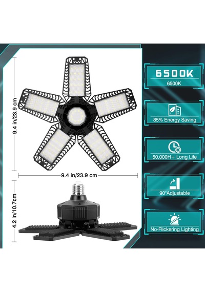 Led Garaj Işığı - 160w 16000lm 6500k Led Garaj Tavan Işıkları, Vidalı Mağaza Aydınlatması Tavan Arası, Bodru Diğer