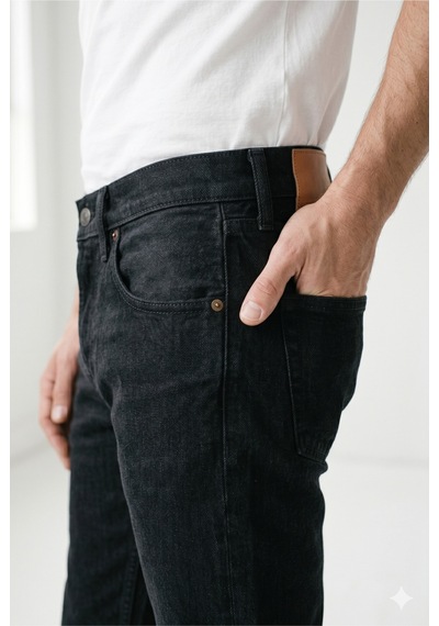 Modmen Erkek Siyah Kot Pantolon Siyah