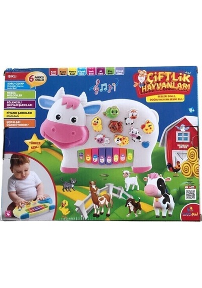 Can Ali Toys Rengarenk Pilli Işıklı Şarkılı Soru Cevaplı Türkçe Hayvan Sesli Çiftlik Hayvanlı Inek