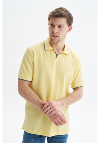 AR-MA Arma Erkek Regular Fit Basic % 100 Pamuk Pike Polo Yaka Tişört Y29374353802 Sarı
