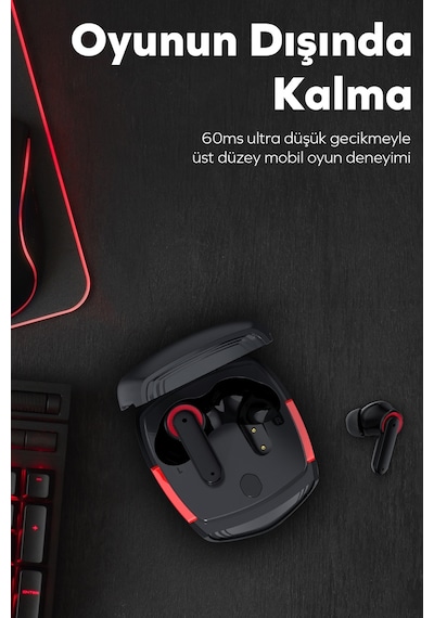 Woyax by Deji Gaming 60 MS Gecikme Çift Mod HD 4 Mikrofon ENC Kablosuz Bluetooth Oyuncu Kulaklık