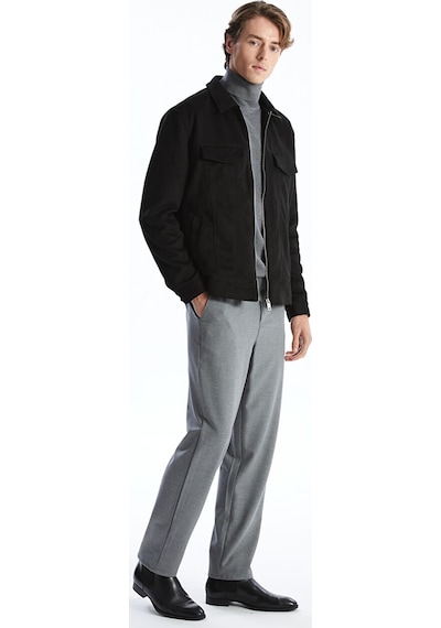 Lcw Vision Siyah Slim Fit Gömlek Yaka Süet Erkek Ceket