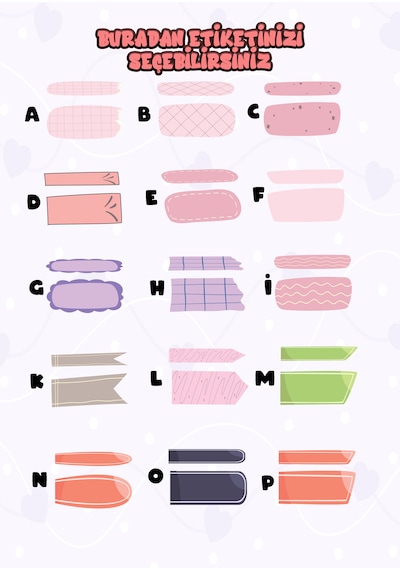 Okul Etiketi Kalem Defter Etiketi İsme Özel Etiket Set03