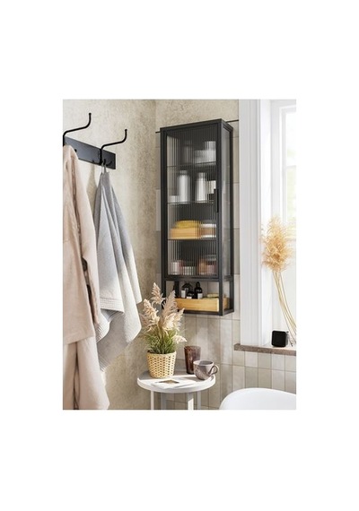 Ikea Mossjön Banyo Duvar Dolabı, Antrasit, 36x18x102 Cm
