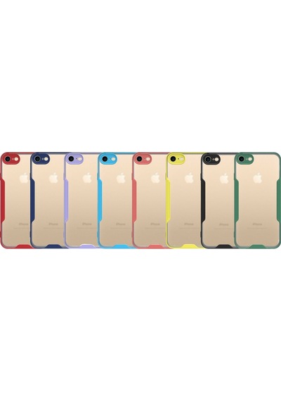 Apple Uyumlu iPhone 7 Kapak Colorful Kamera Korumalı Silikon Kılıf