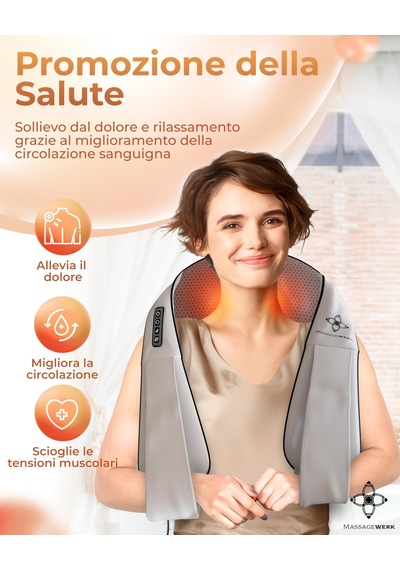 Massagewerk Shiatsu Boyun Ve Sırt Masajı Isı Fonksiyonlu Elektrikli Boyun Masajı Ergonomiktir, Kas Gerginliğini Ve Ağrıyı Hafifletmek İçin İdealdir Massagewerk Shiatsu Boyun Ve Sırt Masajı Isı Fonksiyonlu Elektrikli Boyun Masajı Ergonomiktir, Kas Gerginliğini Ve Ağrıyı Hafifletmek İçin İdealdir