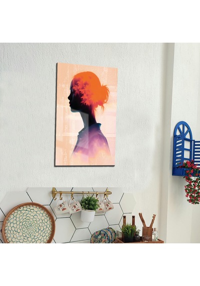 Tink Modern Dekoratif Tablo, Cam Görünümlü, Yapışkanlı, Kolay Montaj, Uv Baskılı Tt1011