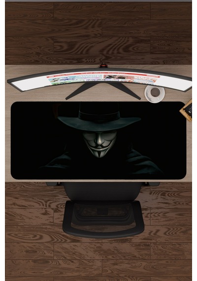 V For Vendetta V4 90x40 Xxl Gaming Kauçuk Kaymaz Taban Mouse Pad Fare Altlığı