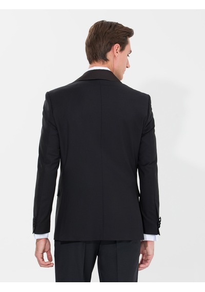 Cacharel Siyah Slim Fit Smokin Ceket