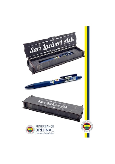 Fenerbahçe Orijinal Lisanslı Lacivert Versatil Uçlu Kalem 0.7 Hediyelik Ahşap Kutulu Lacivert