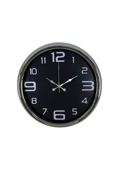 River World Duvar Saati 40 Cm Metal Krom Sade Çok Renkli