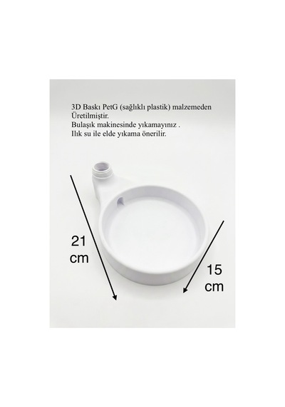 21x15 Cm Pratik Pet Şişe Uyumlu Otomatik Kedi Köpek Suluğu - 3d Tasarım Taşınabilir Mama Ve Su Kabı Altlığı