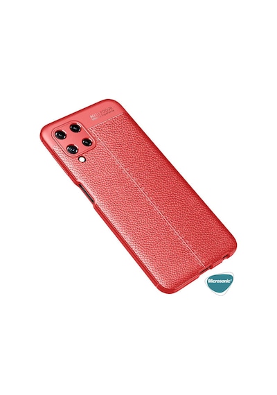 Microsonic Samsung Galaxy Uyumlu A22 4G Kılıf Deri Dokulu Silikon