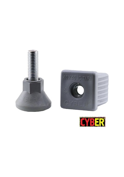 M12 Ayarlı 40X40 Plastik Rutil Ayak Takımı Gri