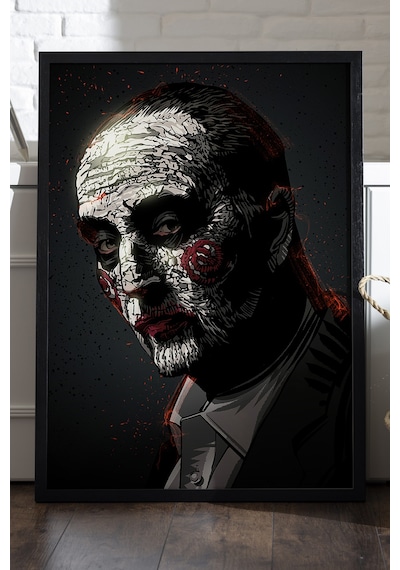Testere Siyah Ahşap Çerçeveli Poster, Film Duvar Tablosu
