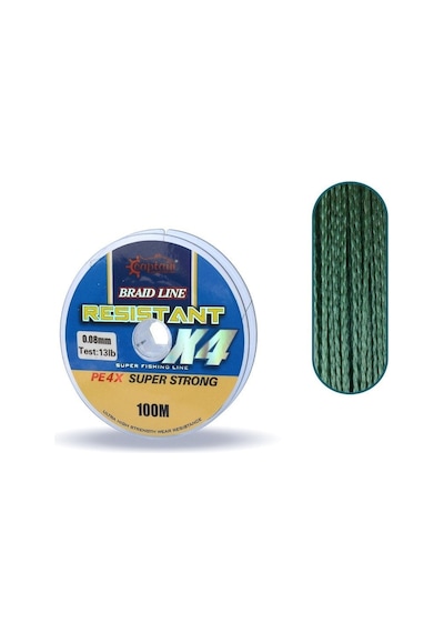 Captain Resistant Pe 4 Kat İp Misina 100mt Yeşil 0 08 Mm