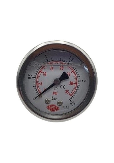 Manometre Gliserinli Arka Çıkışlı Q52 - 0 - 2.5 Bar 1/4