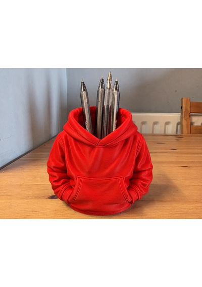 3d Baskı Kapüşonlu Sweatshirt Kalemlik - Masaüstü Organizer-kırmızı Çok Renkli