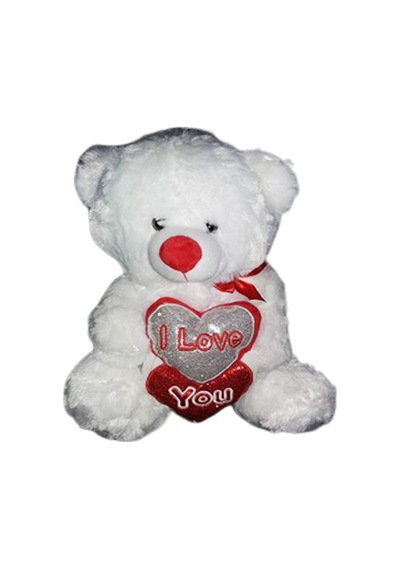Peluş Ayı Kalplı Beyaz 65 Cm 65 Cm-Beyaz