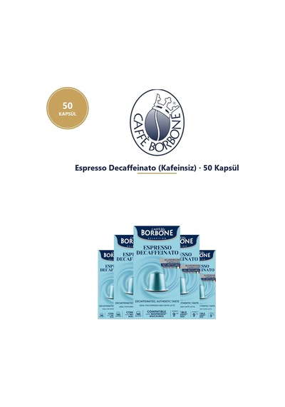 Caffe Borbone Decaf 50'li Kapsül Kahve - Nespresso Uyumlu, Aylık Stok Avantajı