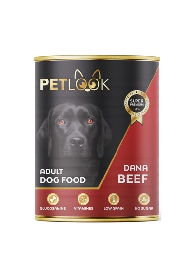 Konserve Köpek Maması Yetişkin Sığır Etli, Parça Etli 415 Gr Yaş Mama Düşük Tahıllı