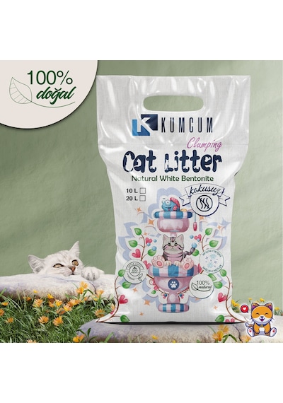 Cat Litter Kumcum Cat Litter Doğal Organik Naturel Kedi Kumu 20 L