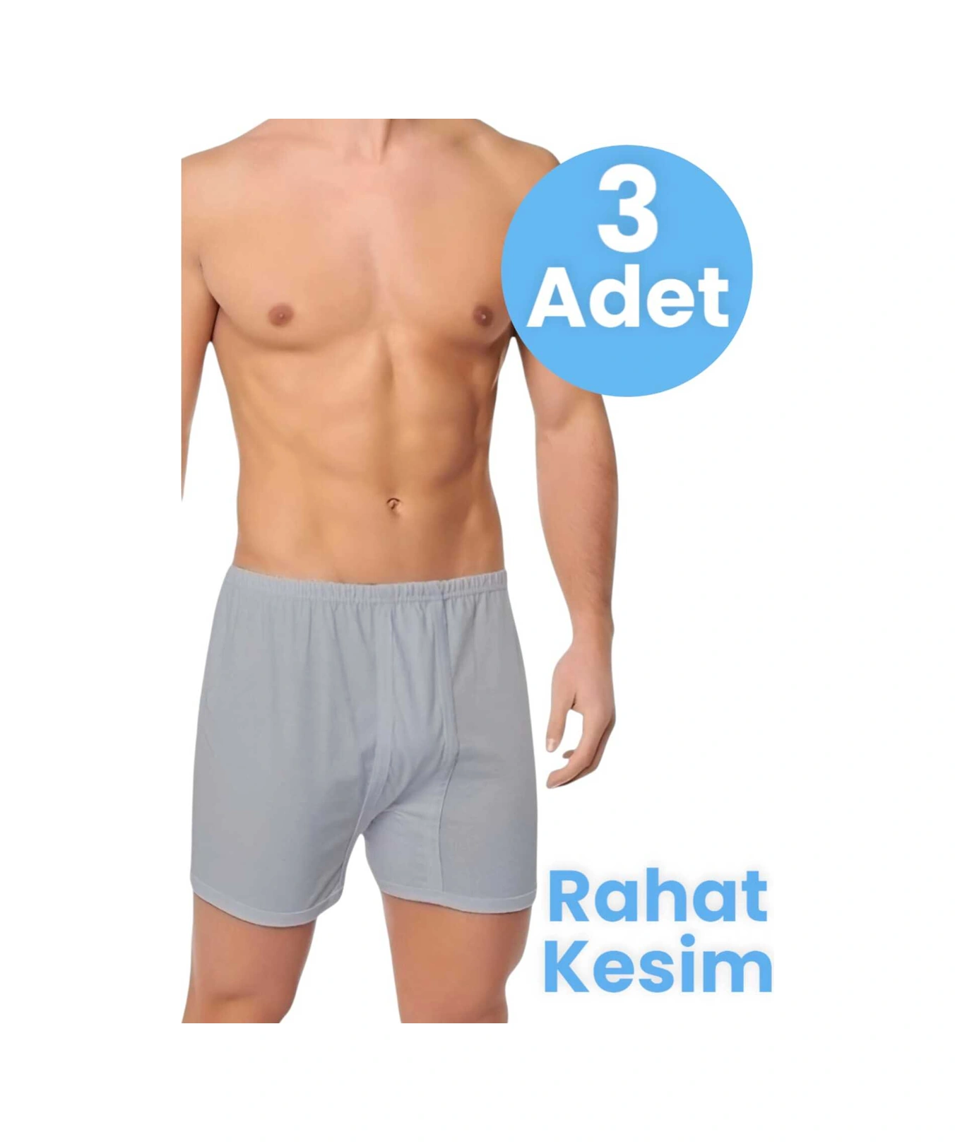 Tezzgelsin Erkek Rahat Kesim 3'lü Paçalı Pamuklu Külot Gri