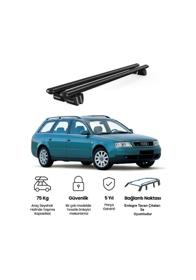 Pençe Audi A6 Avant 1998-2004 Uyumlu Siyah Ara Atkı Port Bagaj Tavan Barı