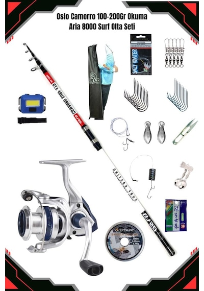 Oslo Camarro 420cm 100-200gr Okuma Aria 8000 Surf Casting Olta Seti