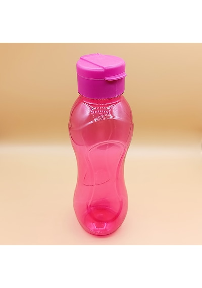 750 Ml Su Matarası Kapaklı Şeffaf Plastik Spor Ve Okul Matarası Pembe