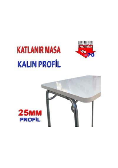 Depolife Portatif Bilgisayar Piknik Balkon Masası Katlanır Ayak 60X80 Cm Beyaz