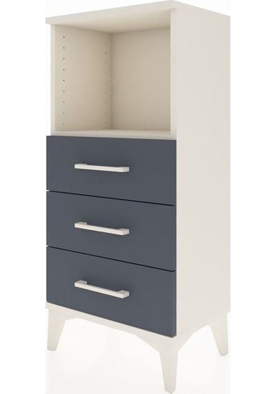 Arges Komodin Tek Raflı 3 Çekmeceli 44x30x96 Aytaşı-antrasit Aytaşı