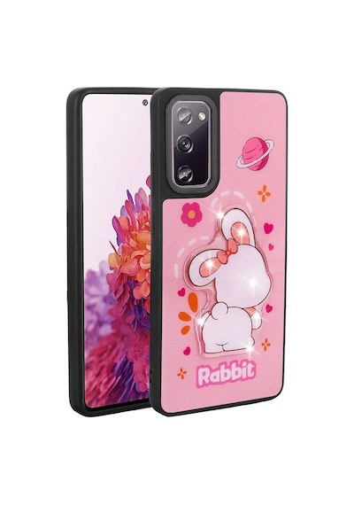 Zore Galaxy S20 Fe Kılıf Parlayan Kabartmalı İkonik Figürlü Ogaa Amas Silikon Kapak - Pembe