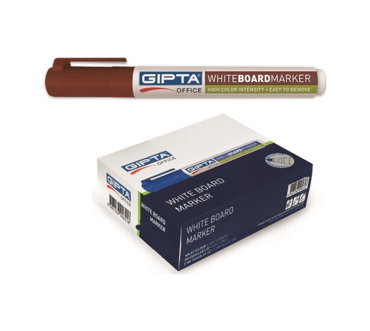 Markör Boardmarker Yuvarlak Uç Doldurulabilir Tahta Kalemi Kahverengi 12 Li Paket F1378 Kahverengi