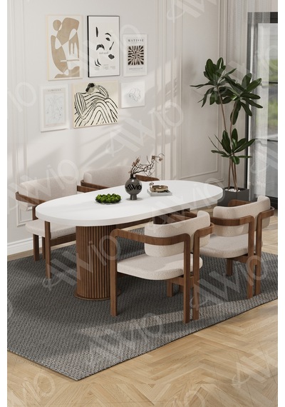 Avvio White Serisi Bohem Ayak 4'lü Tokyo Metal Demonte Sandalye 80x140 Masa Sandalye Takımı Beyaz Masa Sandalye Kahve Kumaş Krem Avvio White Serisi Bohem Ayak 4'lü Tokyo Metal Demonte Sandalye 80x140 Masa Sandalye Takımı Beyaz Masa Sandalye Kahve Kumaş Krem